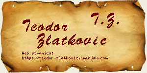 Teodor Zlatković vizit kartica